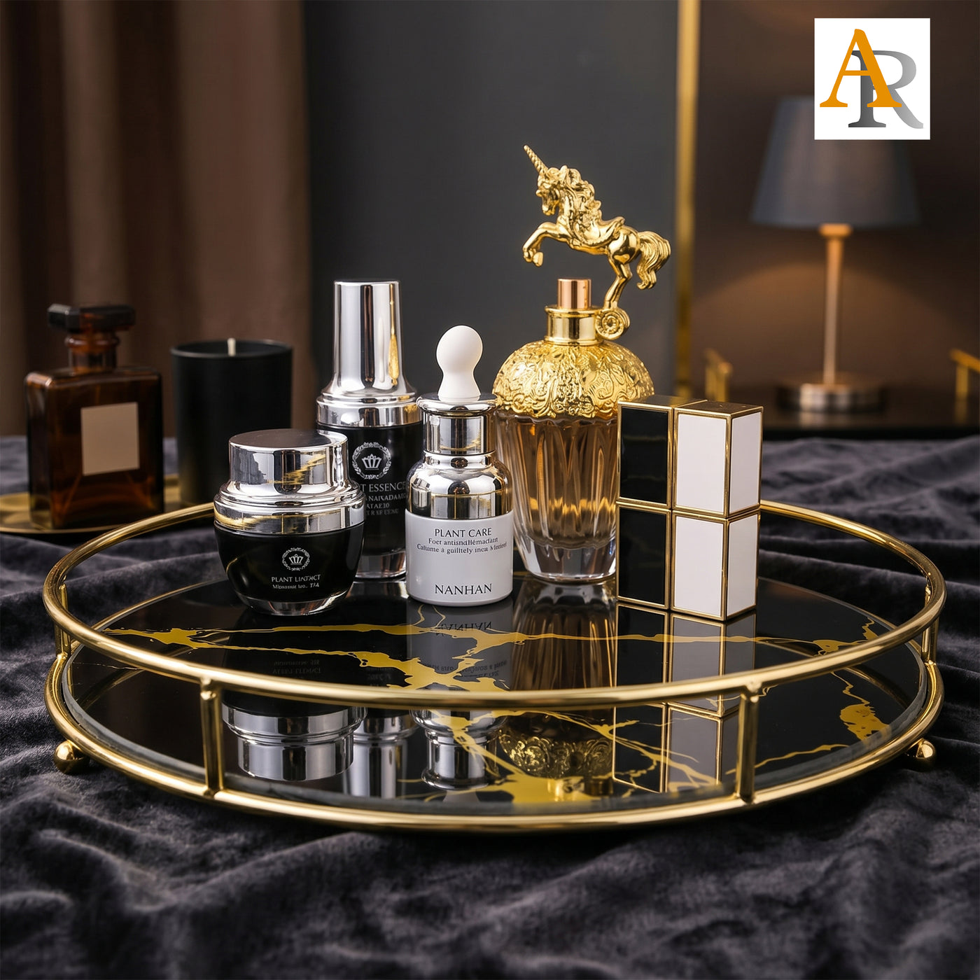 Luxury Makeup Organizer for Your Vanity – White & Black