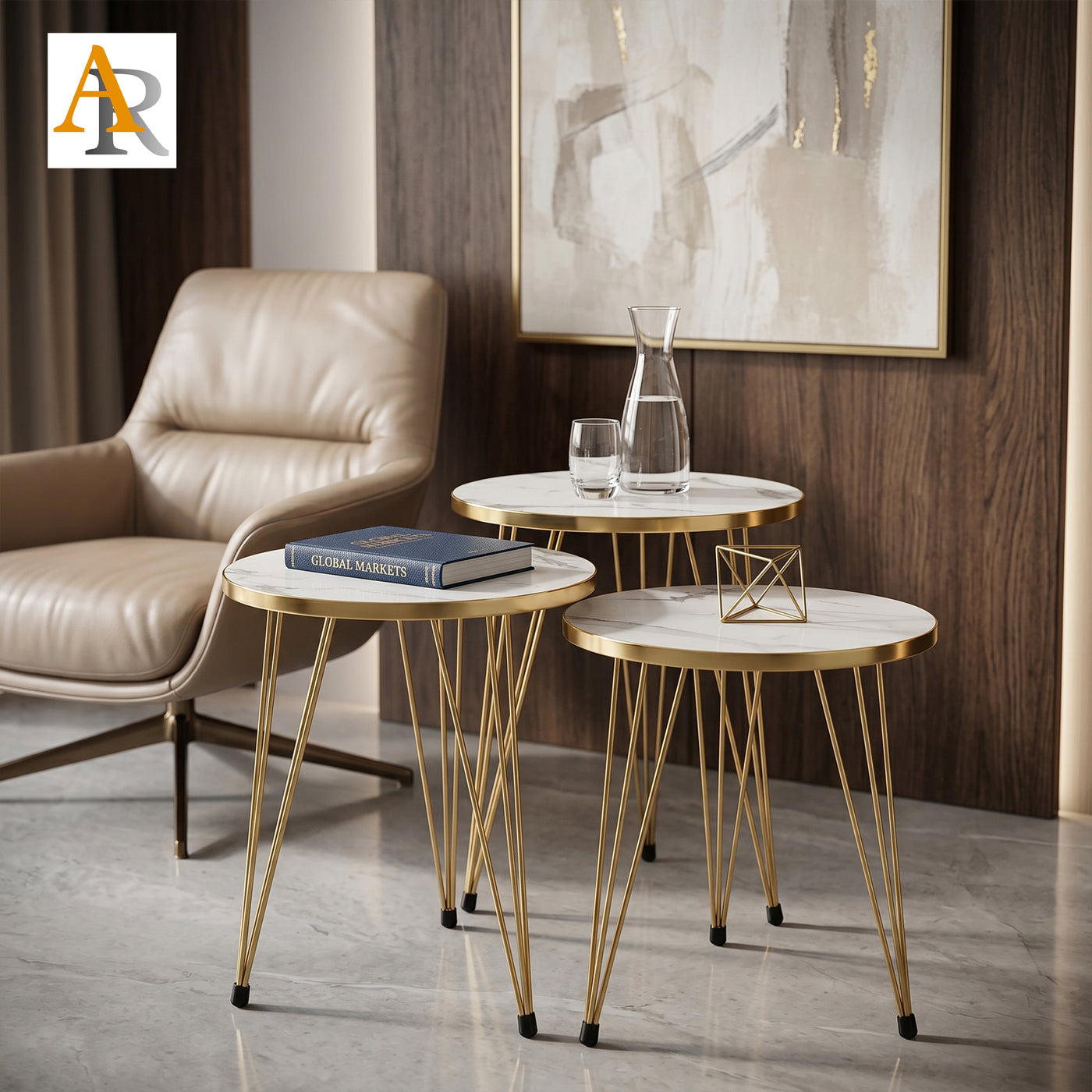 Round MDF Coffee Tables – Premium Nesting Tables | White & Black
