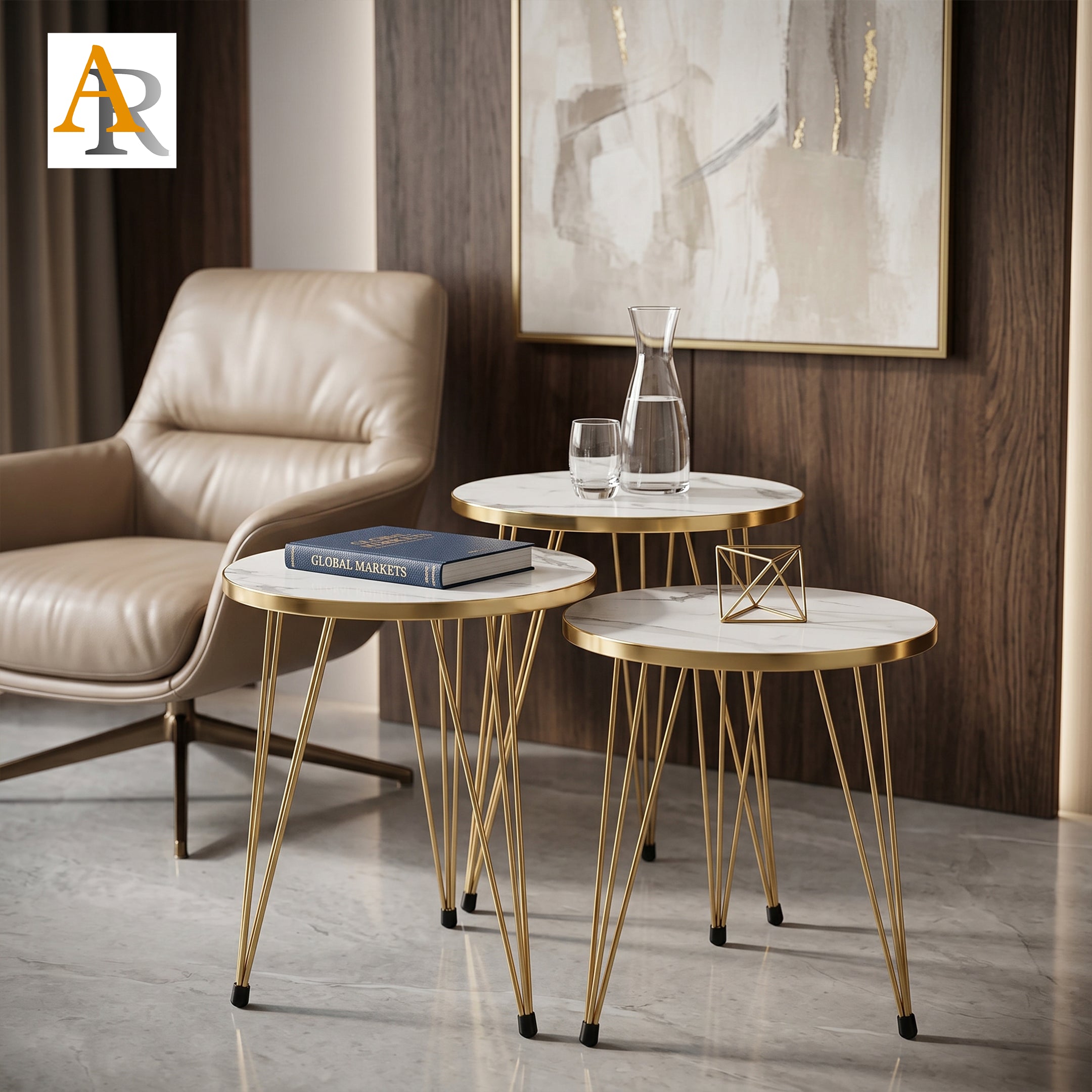 Round MDF Coffee Tables – Premium Nesting Tables | White & Black
