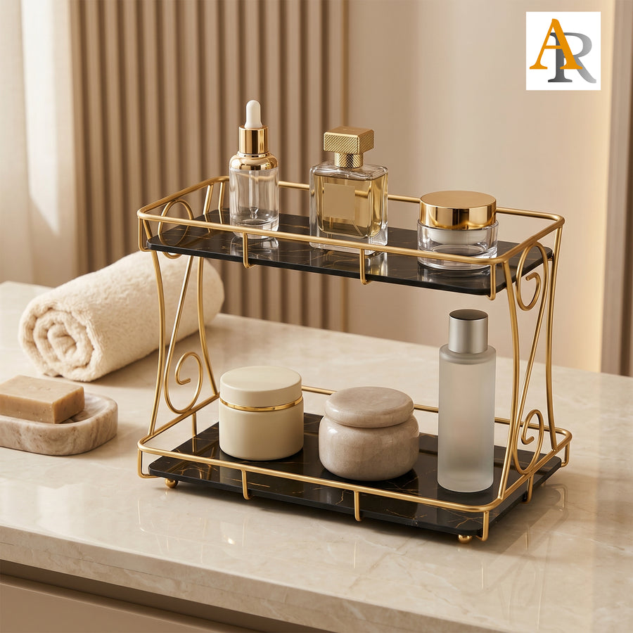 Arooji’s New 2-Layer Vanity Organizer – White & Black