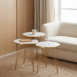Round MDF Coffee Tables – Premium Nesting Tables | White & Black